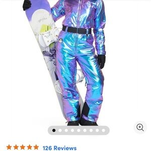 Tipsy Elves Iridescent Blue and Purple Ski & Snow Suit (S) NWT